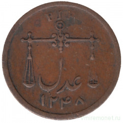 Монета. Индия Британская. 1 пай 1833 год. Ост-Индская компания. Бомбей. Большие буквы "PIE".