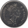 Монета. Канада. 25 центов 2002 год. 50 лет правления Елизаветы II.(P) ав.