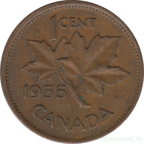 Монета. Канада. 1 цент 1955 год.
