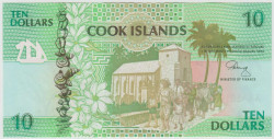 Банкнота. Острова Кука. 10 долларов 1992 год. Тип 8а.