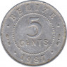 Монета. Белиз. 5 центов 1987 год. ав.