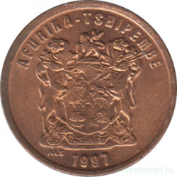 Монета. Южно-Африканская республика (ЮАР). 2 цента 1997 год.