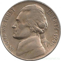 Монета. США. 5 центов 1946 год.