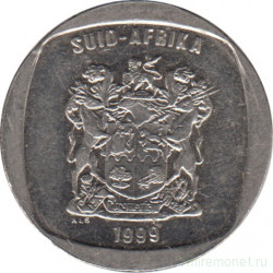 Монета. Южно-Африканская республика (ЮАР). 1 ранд 1999 год.