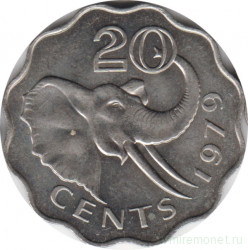 Монета. Свазиленд. 20 центов 1979 год.