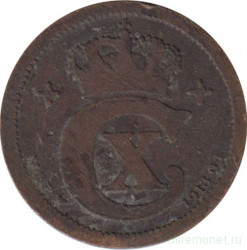 Монета. Дания. 1 эре 1913 год.