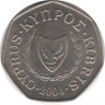  Монета. Кипр. 50 центов 2004 год. ав.