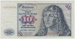 Банкнота. Германия. ФРГ. 10 марок 1970 год.