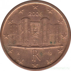 Монета. Италия. 1 цент 2006 год.