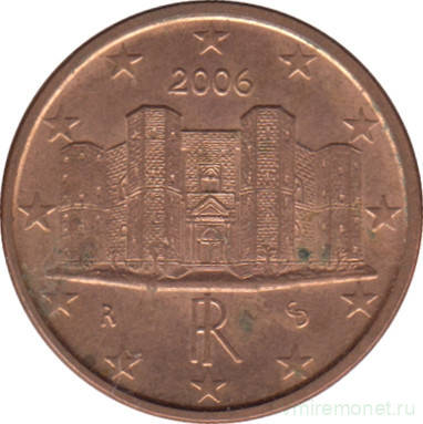 Монета. Италия. 1 цент 2006 год.