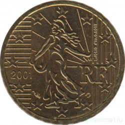 Монета. Франция. 10 центов 2001 год.
