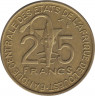 Монета. Западноафриканский экономический и валютный союз (ВСЕАО). 25 франков 1975 год. рев.