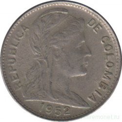 Монета. Колумбия. 1 сентаво 1952 год.