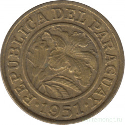 Монета. Парагвай. 25 сентимо 1951 год.
