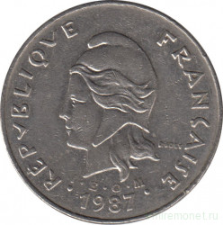 Монета. Новая Каледония. 50 франков 1987 год.