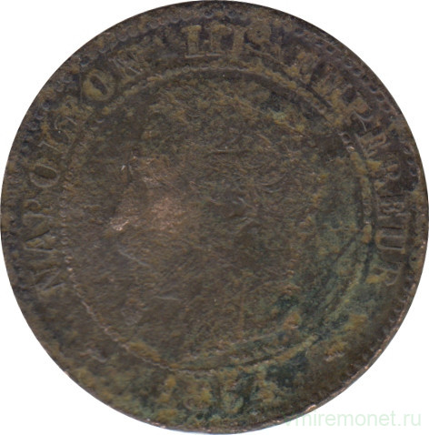 Монета. Франция. 2 сантима 1854 год. А.