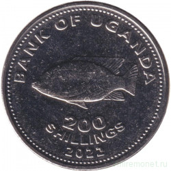 Монета. Уганда. 200 шиллингов 2022 год.