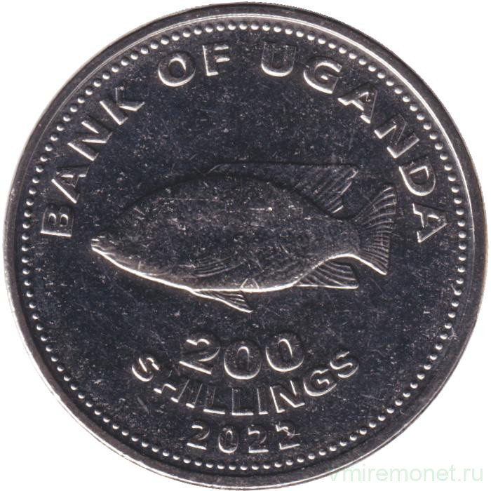 Монета. Уганда. 200 шиллингов 2022 год.