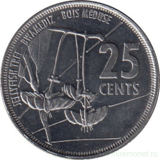 Монета. Сейшельские острова. 25 центов 2016 год.