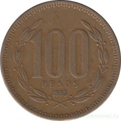 Монета. Чили. 100 песо 1995 год.