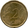 Монета. Италия. 20 центов 2023 год.