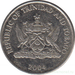 Монета. Тринидад и Тобаго. 10 центов 2004 год.