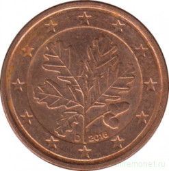 Монета. Германия. 1 цент 2016 год. (D).