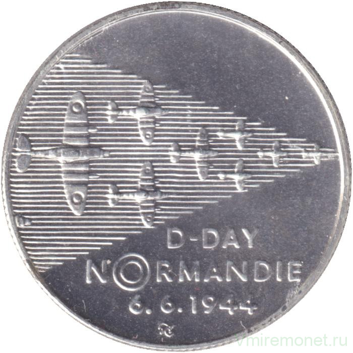 Монета. Чехия. 200 крон 1994 год. 50 лет высадке в Нормандии. Рубчатый гурт.