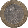 Монета. Великобритания. 2 фунта 2007 год. 300 лет "Акту объединения" Англии и Шотландии. ав. 