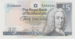Банкнота. Великобритания. Шотландия. 5 фунтов 2005 год. Тип 352d.