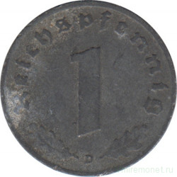 Монета. Германия. Третий Рейх. 1 рейхспфенниг 1943 год. Монетный двор - Мюнхен (D).