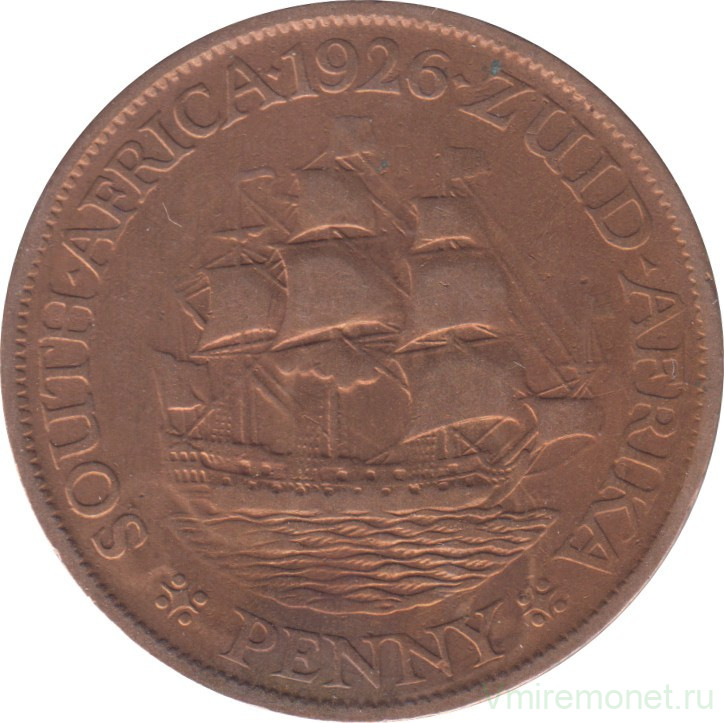 Монета. Южно-Африканская республика (ЮАР). 1 пенни 1926 год.