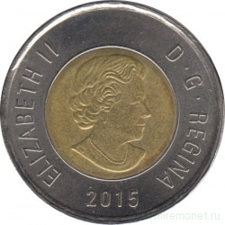 Монета. Канада. 2 доллара 2015 год.