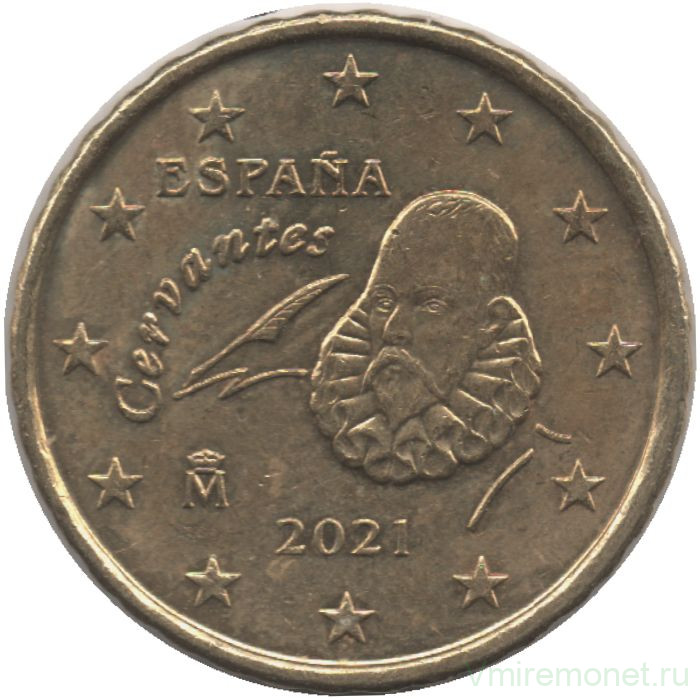 Монета. Испания. 10 центов 2021 год.