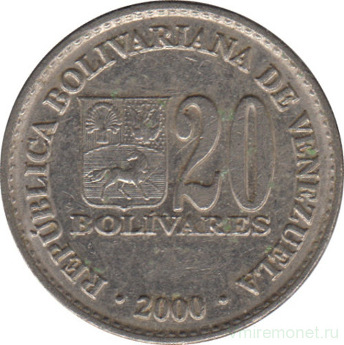 Монета. Венесуэла. 20 боливаров 2000 год.