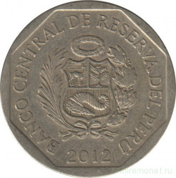Монета. Перу. 1 соль 2012 год.