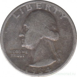 Монета. США. 25 центов 1934 год.