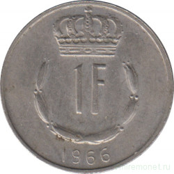 Монета. Люксембург. 1 франк 1966 год.