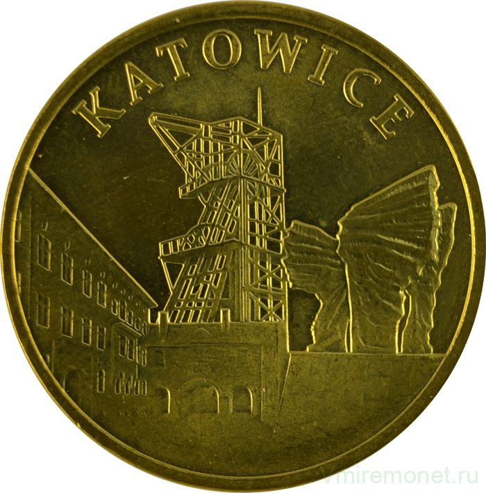 Монета. Польша. 2 злотых 2010 год. Катовице.