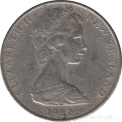 Монета. Новая Зеландия. 10 центов 1982 год.