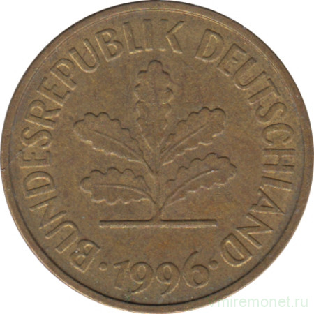 Монета. ФРГ. 5 пфеннигов 1996 год. Монетный двор - Гамбург (J).