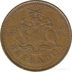 Монета. Барбадос. 5 центов 1989 год.