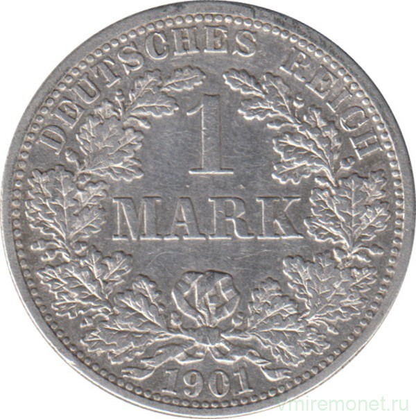 Монета. Германская империя. 1 марка 1901 год. (F).