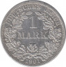 Монета. Германия. Германская империя. 1 марка 1901 год. Монетный двор - Штутгарт (F). ав.