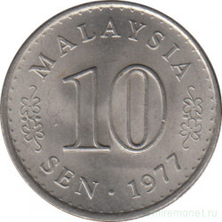 Монета. Малайзия. 10 сен 1977 год.