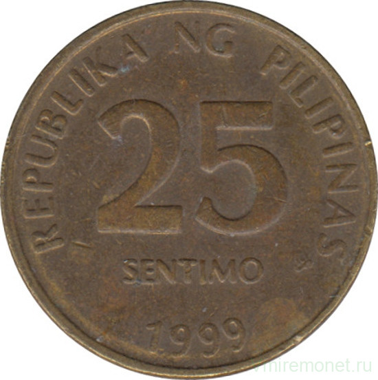 Монета. Филиппины. 25 сентимо 1999 год.