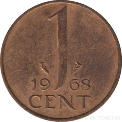 Монета. Нидерланды. 1 цент 1968 год.