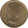 Монета. Гонконг. 5 центов 1967 год. рев.