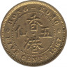 Монета. Гонконг. 5 центов 1967 год. ав.