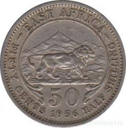 Монета. Британская Восточная Африка. 50 центов 1956 год. H.